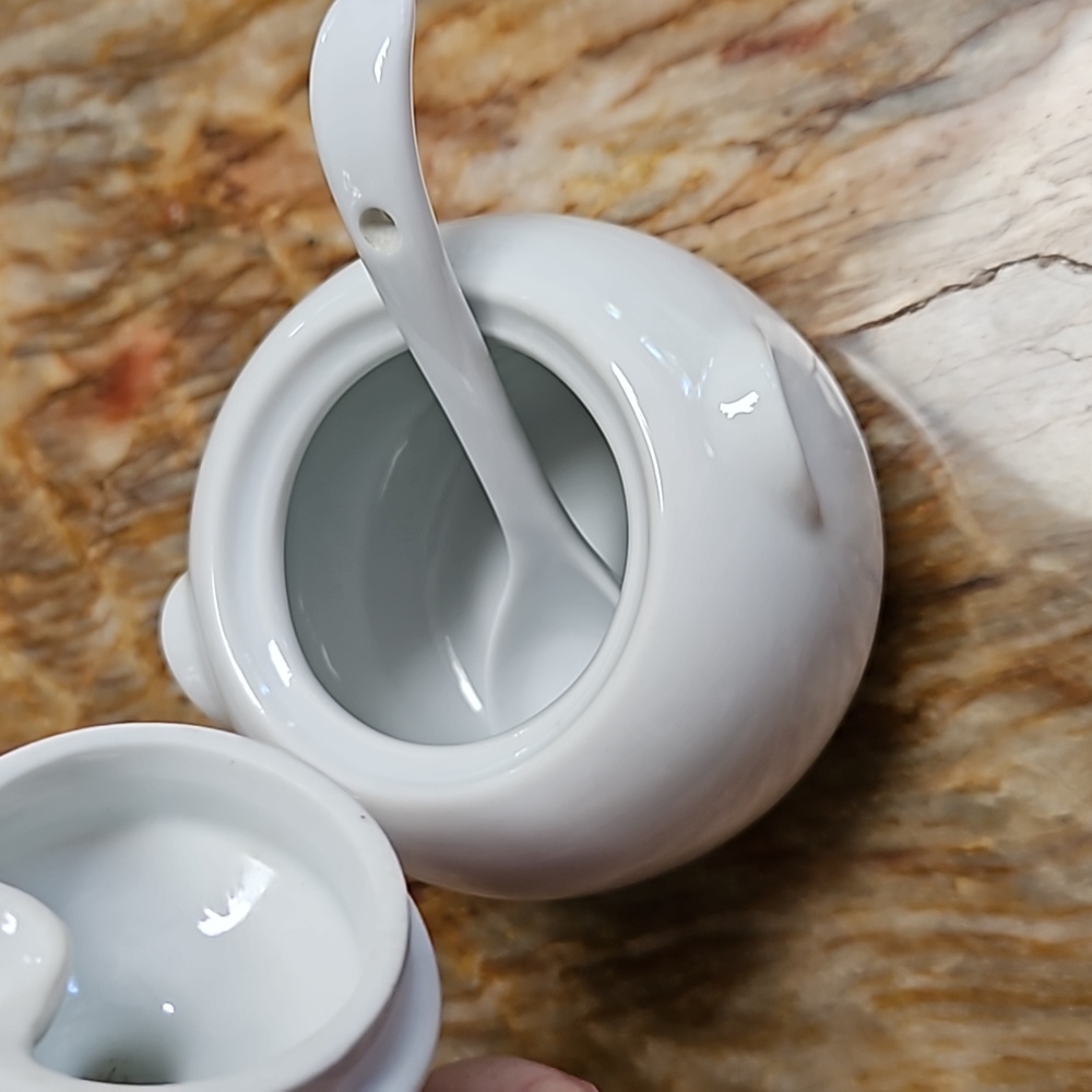 BIA Cordon Bleu white porcelain Sugar bowl - Picture 3 of 3